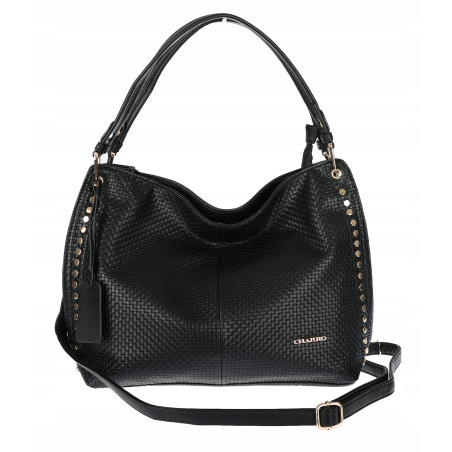 Torebka damska worek shopper pojemna miejska casual na ramię CH3368 Czarna