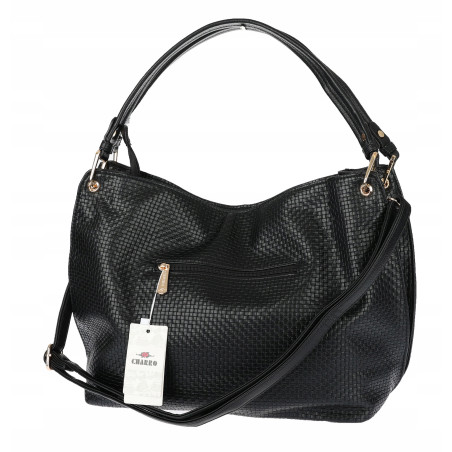 Torebka damska worek shopper pojemna miejska casual na ramię CH3368 Czarna