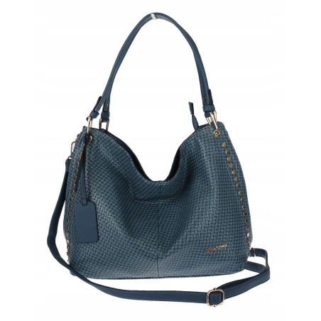 Torebka damska worek shopper pojemna miejska na ramię CH3368 Granatowa