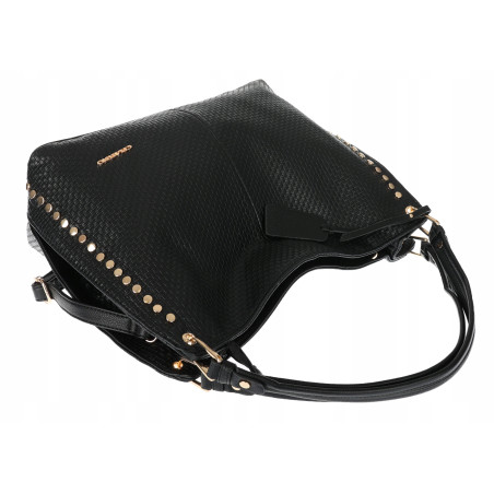 Torebka damska worek shopper pojemna miejska casual na ramię CH3368 Czarna