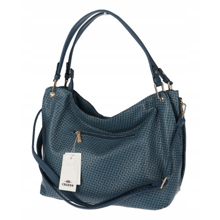 Torebka damska worek shopper pojemna miejska na ramię CH3368 Granatowa