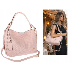Torebka damska worek shopper pojemna miejska casual na ramię CH3368 Różowa