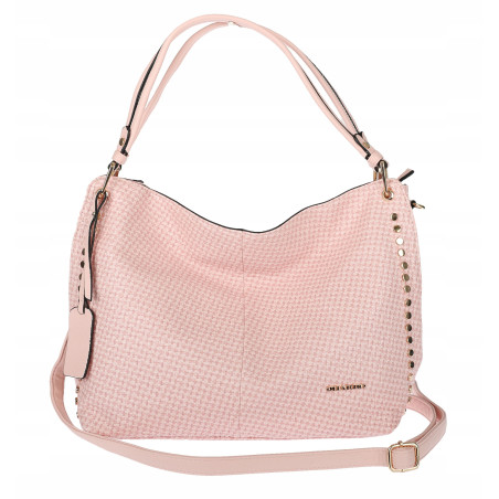 Torebka damska worek shopper pojemna miejska casual na ramię CH3368 Różowa