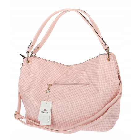 Torebka damska worek shopper pojemna miejska casual na ramię CH3368 Różowa