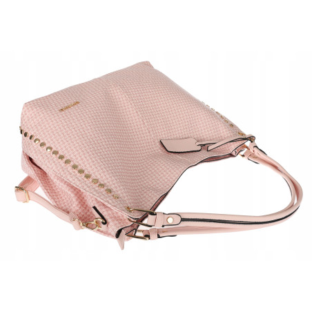 Torebka damska worek shopper pojemna miejska casual na ramię CH3368 Różowa