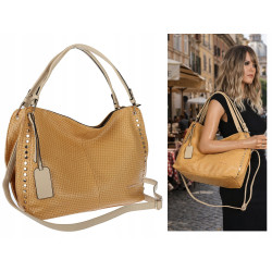 Torebka damska worek shopper pojemna miejska casual na ramię CH3368 Brązowa