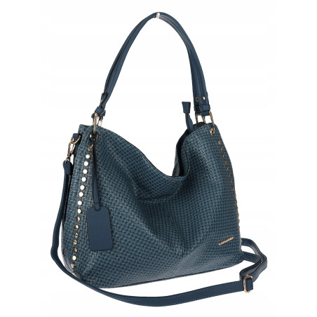 Torebka damska worek shopper pojemna miejska na ramię CH3368 Granatowa