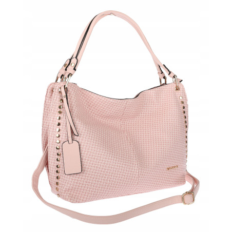 Torebka damska worek shopper pojemna miejska casual na ramię CH3368 Różowa