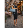Torebka damska worek shopper pojemna miejska na ramię CH3368 Niebieska