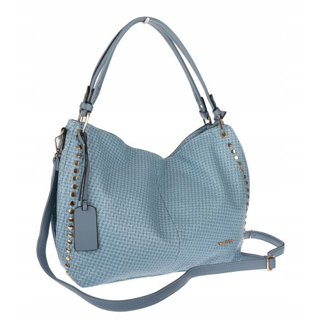 Torebka damska worek shopper pojemna miejska na ramię CH3368 Niebieska