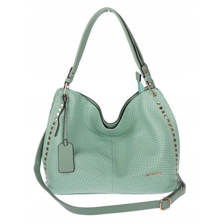 Torebka damska worek shopper pojemna miejska casual na ramię CH3368 Zielona