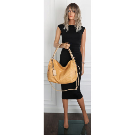 Torebka damska worek shopper pojemna miejska casual na ramię CH3368 Brązowa