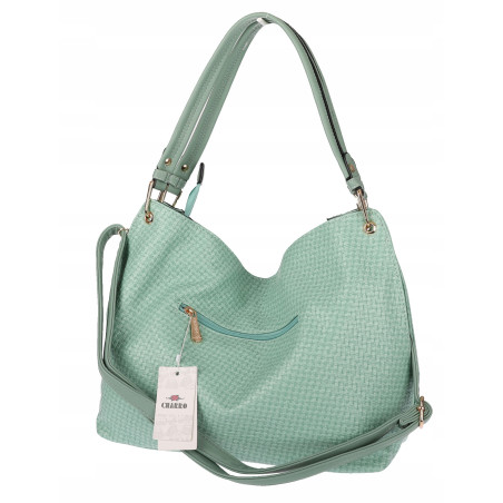 Torebka damska worek shopper pojemna miejska casual na ramię CH3368 Zielona