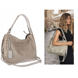 Torebka damska worek shopper pojemna miejska casual na ramię CH3368 Szara