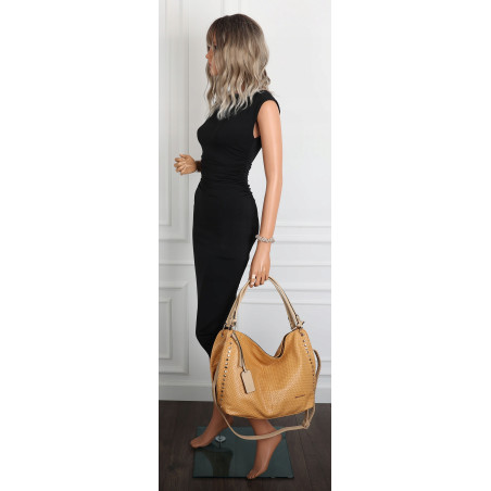 Torebka damska worek shopper pojemna miejska casual na ramię CH3368 Brązowa