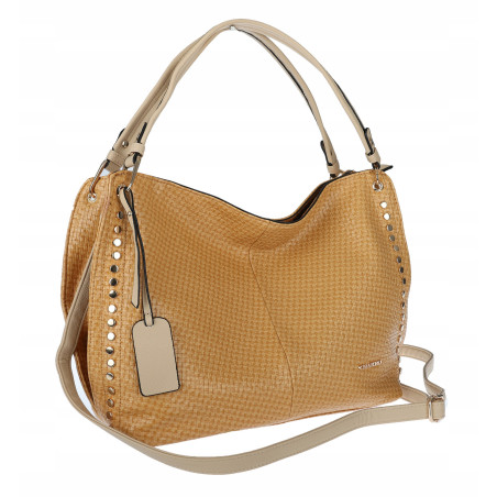 Torebka damska worek shopper pojemna miejska casual na ramię CH3368 Brązowa