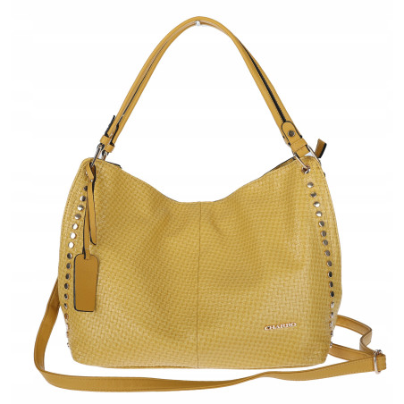 Torebka damska worek shopper pojemna miejska casual na ramię CH3368 Żółta