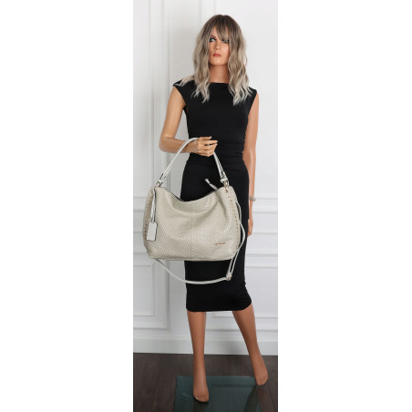 Torebka damska worek shopper pojemna miejska casual na ramię CH3368 Szara