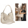 Torebka damska worek shopper pojemna miejska casual na ramię CH3368 Beżowa