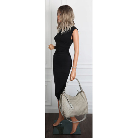 Torebka damska worek shopper pojemna miejska casual na ramię CH3368 Szara