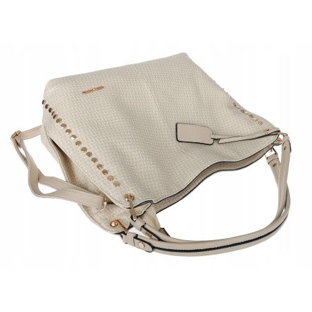Torebka damska worek shopper pojemna miejska casual na ramię CH3368 Beżowa
