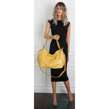 Torebka damska worek shopper pojemna miejska casual na ramię CH3368 Żółta