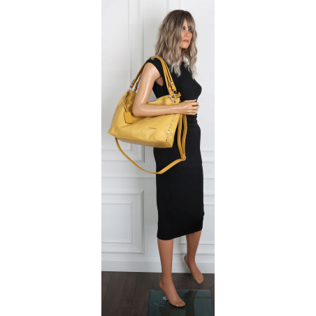 Torebka damska worek shopper pojemna miejska casual na ramię CH3368 Żółta