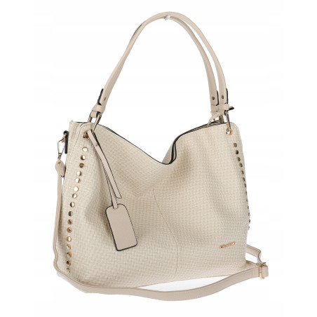 Torebka damska worek shopper pojemna miejska casual na ramię CH3368 Beżowa