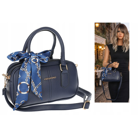 Torebka damska listonoszka kuferek pojemna na ramię CH662179 Granatowa