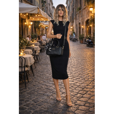 Torebka damska listonoszka kuferek pojemna na ramię torba CH662179 Czarna