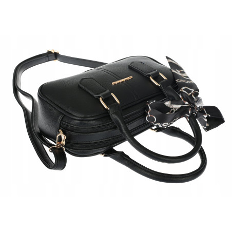 Torebka damska listonoszka kuferek pojemna na ramię torba CH662179 Czarna