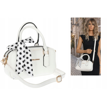 Torebka damska listonoszka kuferek pojemna na ramię torba CH662179 Biała
