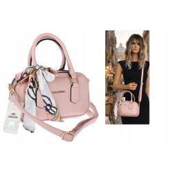 Torebka damska listonoszka kuferek pojemna na ramię torba CH662179 Różowa
