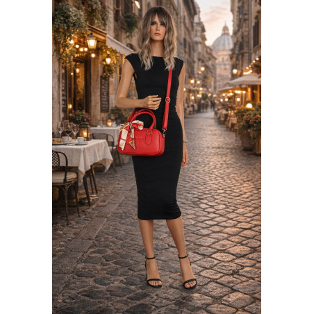 Torebka damska listonoszka kuferek pojemna na ramię torba CH662179 Czerwona