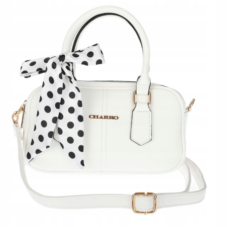 Torebka damska listonoszka kuferek pojemna na ramię torba CH662179 Biała