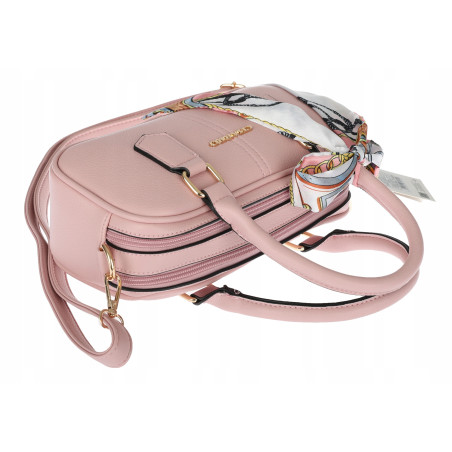 Torebka damska listonoszka kuferek pojemna na ramię torba CH662179 Różowa