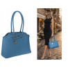 Torebka damska kuferek shopper A4 pojemna na ramię torba OSY84 Niebieska