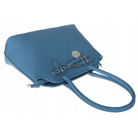 Torebka damska kuferek shopper A4 pojemna na ramię torba OSY84 Niebieska