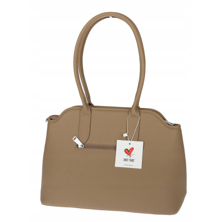 Torebka damska kuferek shopper A4 pojemna na ramię torba OSY84 Brązowa