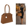 Torebka damska kuferek shopper A4 pojemna na ramię torba OSY84 Brązowa
