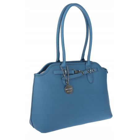 Torebka damska kuferek shopper A4 pojemna na ramię torba OSY84 Niebieska