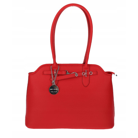 Torebka damska kuferek shopper A4 pojemna na ramię torba OSY84 Czerwona