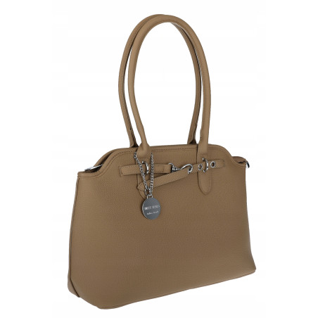 Torebka damska kuferek shopper A4 pojemna na ramię torba OSY84 Brązowa