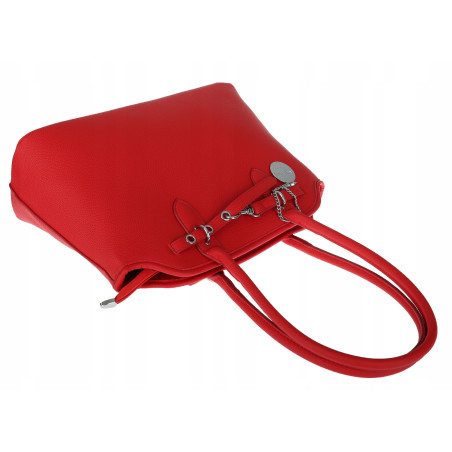 Torebka damska kuferek shopper A4 pojemna na ramię torba OSY84 Czerwona