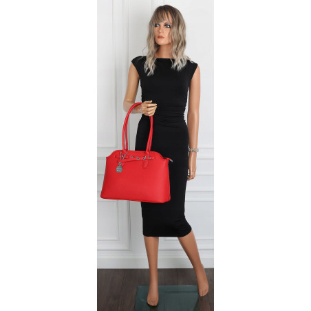 Torebka damska kuferek shopper A4 pojemna na ramię torba OSY84 Czerwona