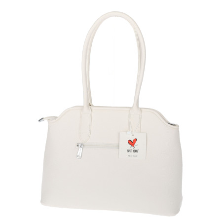 Torebka damska kuferek shopper A4 pojemna modna na ramię torba OSY84 Biała