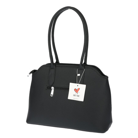 Torebka damska kuferek shopper A4 pojemna modna na ramię torba OSY84 Czarna