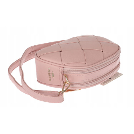 Torebka damska listonoszka pleciona miejska na ramię torba CH3354 Różowa