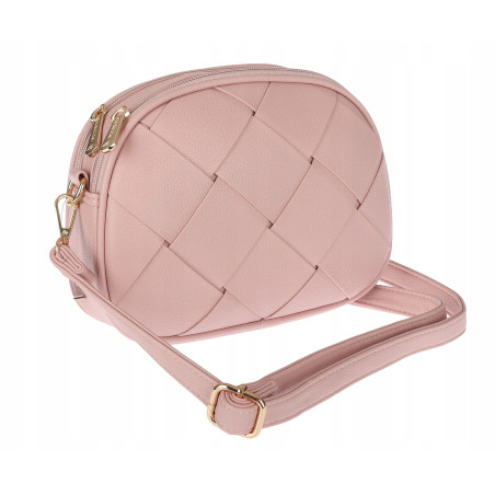 Torebka damska listonoszka pleciona miejska na ramię torba CH3354 Różowa