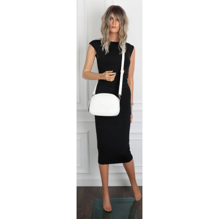 Torebka damska listonoszka pleciona miejska na ramię torba CH3354 Biała